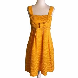 See by Chloe Mustard Yellow Silk Blend Convertible Textured Mini Dress